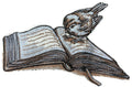 Storytime Bird (6.85" x 4.78") embroidered iron-on patch