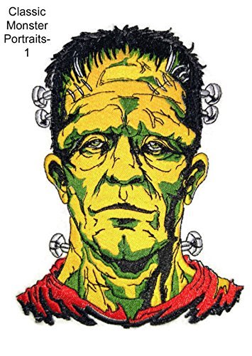 Custom and Unique Happy Halloween [Classic Monster Portraits-1 ] Embroidered Iron on/Sew Patch (7.8" x 6") [Made in USA]