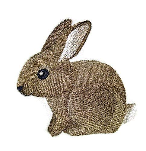 Naturaleza entretejida en hilos, increíble reino animal bebé [Conejito] [Personalizado y único] Parche bordado para planchar o coser [10 x 10 cm] [Hecho en EE. UU.]