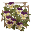 Bloom Pansies Flower (5.2" x 5") embroidered iron-on patch