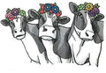Nature Weaved in Threads, Animal Kingdom [Udderly Fabulous Cows] [] / (6.84" x 4.8") embroidered iron-on patch