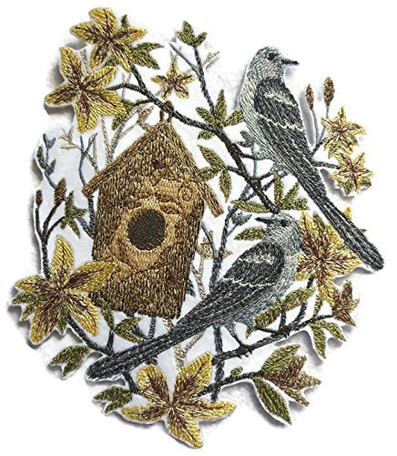 Naturaleza entretejida en hilos, Reino de las aves asombrosas [Marvel: Sinsonte] [Personalizado y único] Parche bordado para planchar o coser [6,85" x 5,87"] [Hecho en EE. UU.]