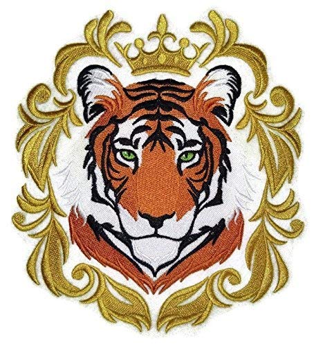 Nature Weaved in Threads, Amazing Animal Kingdom [Royal Bengal Tiger] [Custom and Unique] Embroidered Iron on/Sew Patch (6.9" x 7.6") [Made in USA]