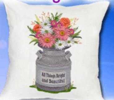 Parche bordado para planchar o coser "Flores de primavera" personalizado y único con jarrón [Todas las cosas brillantes y hermosas] [5,87" x 8,77"] [Hecho en EE. UU.]