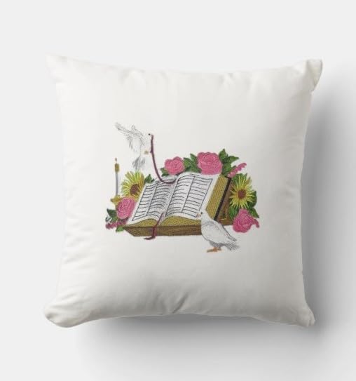 Custom and Unique Bible and Doves Embroidered Iron on/Sew Patch (7.81" x 7.09") [Made in USA]
