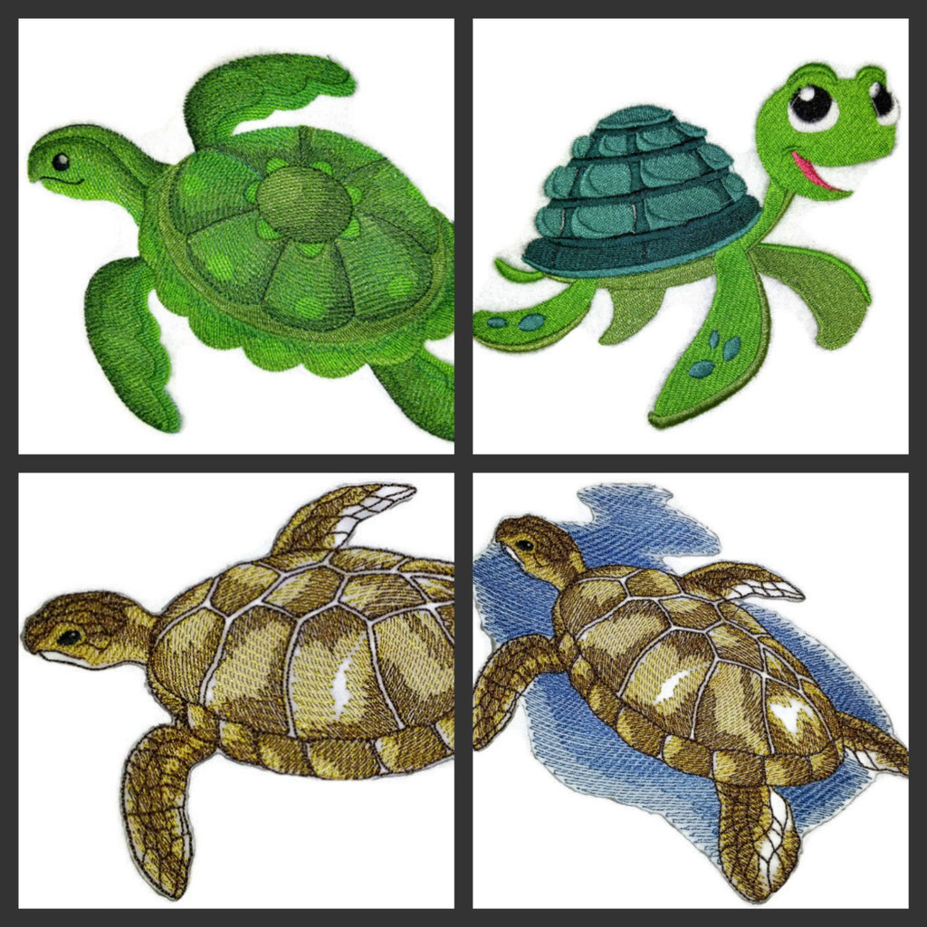 Nature's Bounty Beautiful Custom Turtle Portraits [ Sunny Sea Turtle ] Embroidered Iron On/Sew Patch (5.69" x 4.78") Made in USA