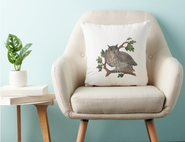 Parche bordado termoadhesivo "Increíble Reino de las Aves" [Búho] [Personalizado y único] [5,6" x 5"]