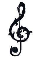 Baroque Filigree Treble Clef (5.1" x 11.74") embroidered iron-on patch