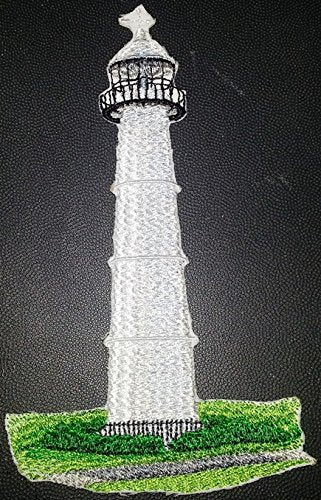 Parche bordado termoadhesivo "Capitán Veo la Luz", personalizado y único, para faro [Faro de Biloxi, Misisipi] [24 x 14,5 cm] [Hecho en EE. UU.]