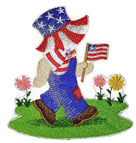 BeyondVision God Bless America Custom and Unique Patriotic Patches [Star Spangled Fisherman ] Embroidered Iron on/Sew Patch (5.7" x 4") [Made in USA]