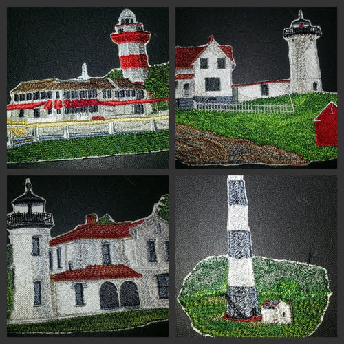 Parche bordado termoadhesivo "Capitán Veo la Luz", personalizado y único, para faro [Faro de Biloxi, Misisipi] [24 x 14,5 cm] [Hecho en EE. UU.]