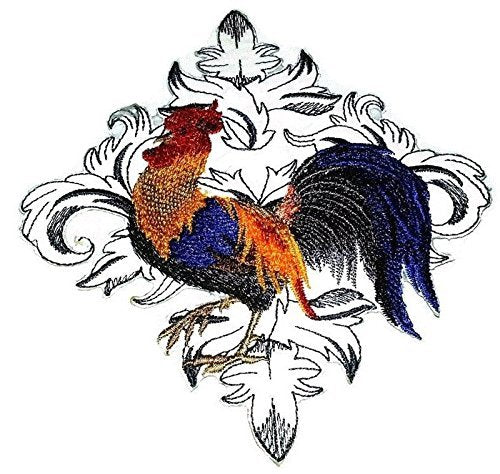 Nature weaved in threads, Amazing Rooster [Gallic Rooster] [Custom and Unique] Embroidered Iron on/Sew patch (5.18" x 4.85") [Made in USA]
