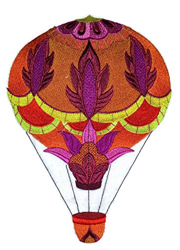 Hermoso globo personalizado [Globo jacobino brillante y llameante] Parche bordado para planchar o coser [14,8 cm (ancho) x 21,8 cm (alto)] Hecho en EE. UU.