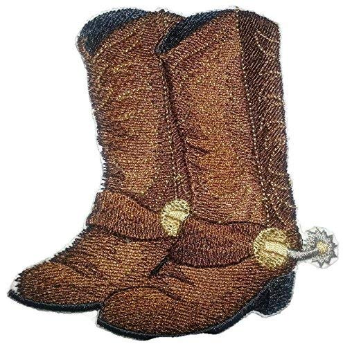 Custom and Unique Cowboy Gear [Cowboy Boot] Embroidered Iron on/Sew Patch (4.67" x 4.33") [Made in USA]