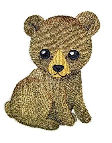 Naturaleza entretejida en hilos, increíble bebé animal [Osito] [Personalizado y único] Parche bordado para planchar o coser [10 cm x 9,3 cm] [Hecho en EE. UU.]