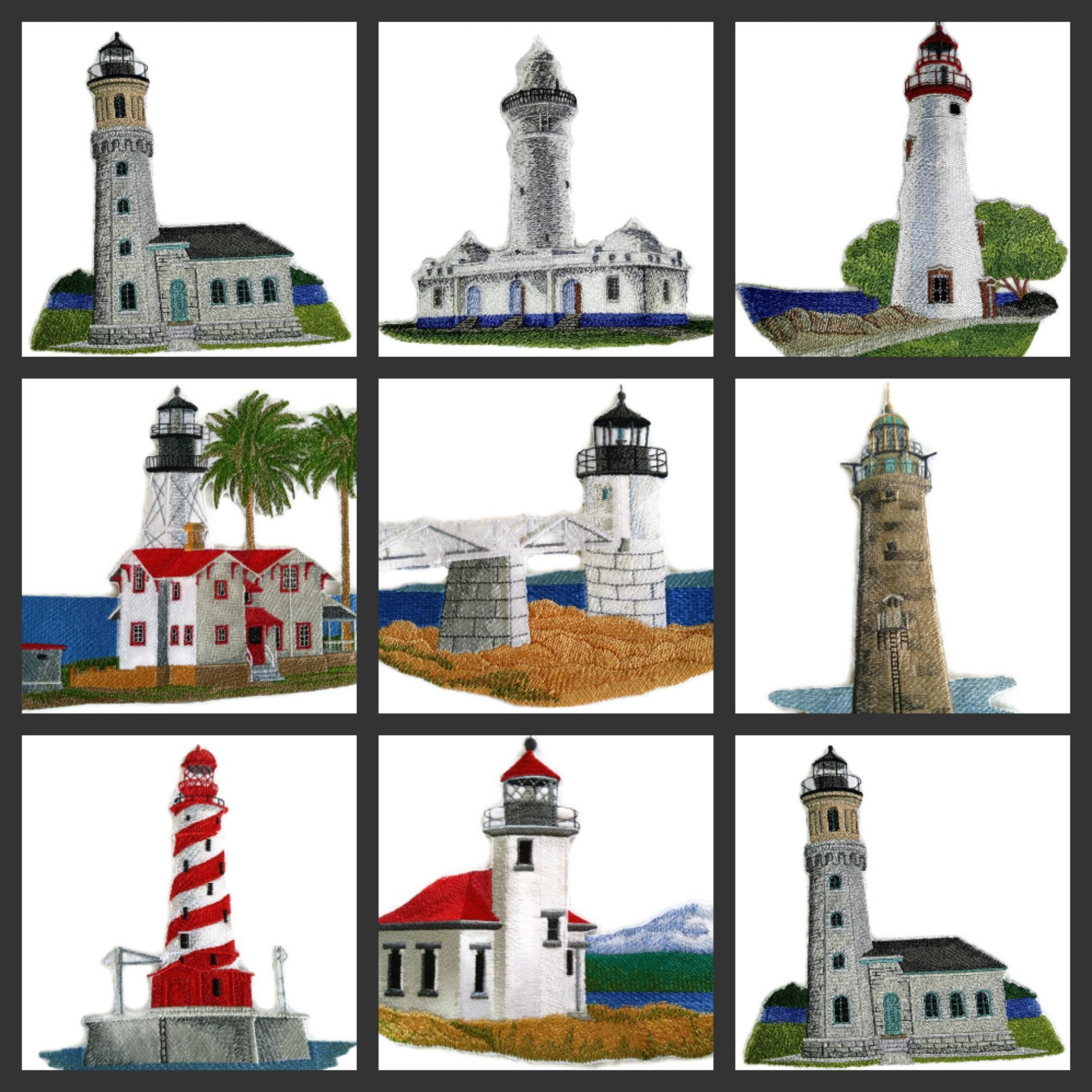 Custom and Unique Lighthouse [Grand Haven Lighthouse] Embroidered Iron on/Sew Patch (8.5" x 6") [Made in USA]