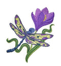 Dragonfly Spring (4.86" x 5.16") embroidered iron-on patch