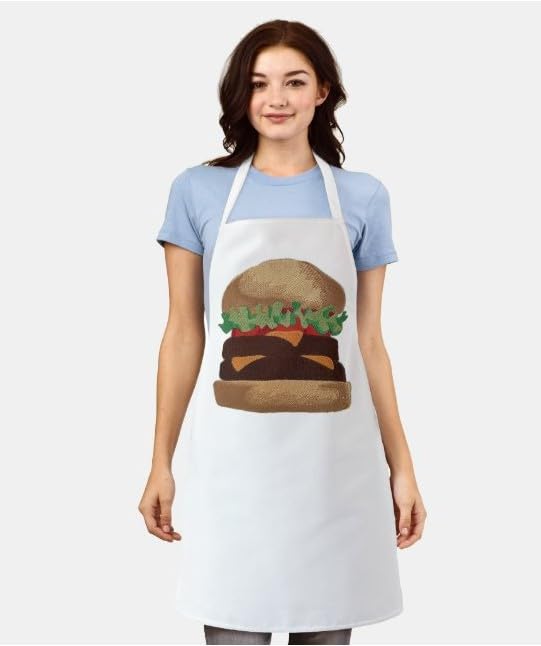 Lets go Outback for BBQ Apron Design [Cheeseburger Fantasy ] Embroidered Iron On/Sew Patch (5.28" x 4.86") Made in USA