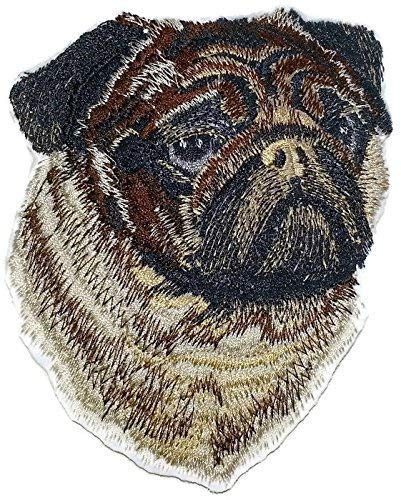 Lovely Custom Pug Dog face Embroidery IronOn/Sew Patch (4.5" x 3.6")[Made in USA]