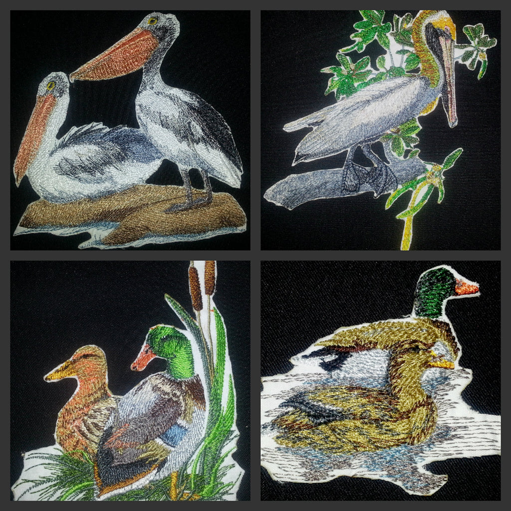 Nature weaved in threads, Amazing Birds Kingdom [Australian Pelicans ] [Custom and Unique] Embroidered Iron on/Sew patch (7" x 6.5") [Made in USA]
