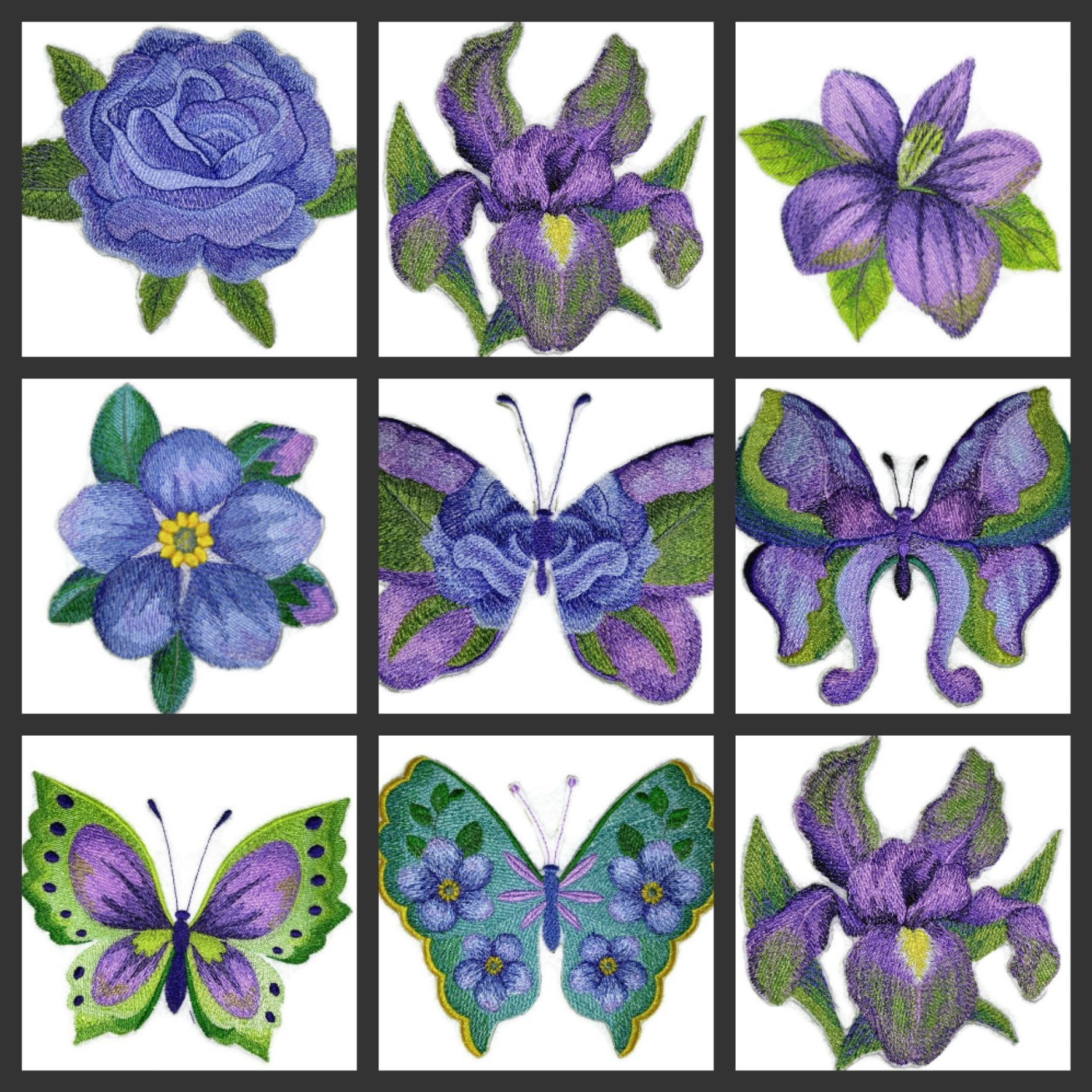 Parche bordado para planchar o coser con flores y mariposas en acuarela, personalizado y único [Mariposa no me olvides en acuarela] [5,98" x 4,85"] [Hecho en EE. UU.]