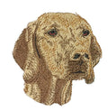 Vizsla (Hungarian Pointer) Dog Face (4" x 4") embroidered iron-on patch