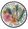 Beyondvision Let's Go to The Beach Stamp / (7.79" x 7.8") embroidered iron-on patch