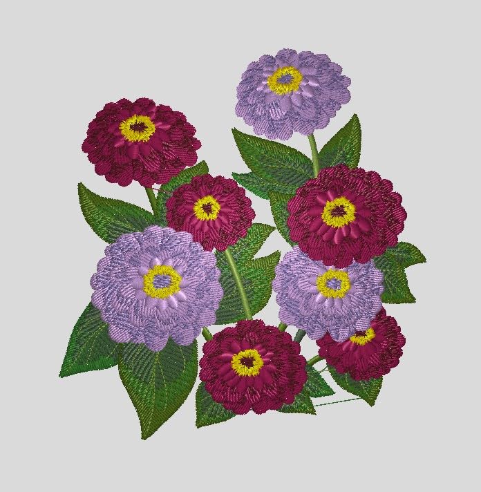 Parche bordado para planchar o coser con diseño de flor de zinnia de Beyond Vision (14 cm de ancho x 14 cm de alto)
