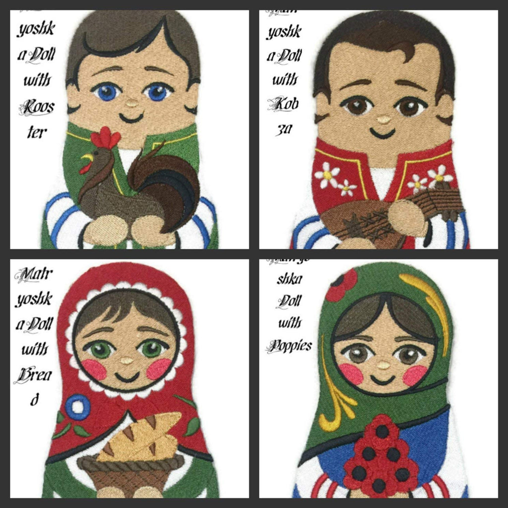 Amazing Custom Russian Art [Matryoshka Doll with Rooster] Embroidered Iron On/Sew Patch (3.47" x 6.86") [Made in USA]