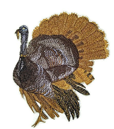 Custom and Unique Happy Thanksgiving [ Turkey ] Embroidered Iron on/Sew patch (5.5" x 5.3") [Made in USA]