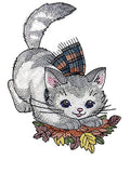 Nature Weaved in Threads, Baby Animal Kingdom [Cozy Kitty with Scarf ][] / (5.83" x 7.36") [] embroidered iron-on patch