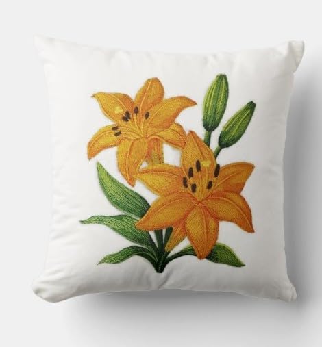 Custom and Unique Garden's Best Delight Flower [ Yellow Lily Blooms ] Embroidered Iron on/Sew Patch (5.87" x 7.07") [Made in USA]