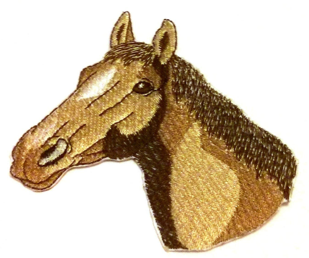 Custom and Unique Horse Face [Thoroughbred Horse Face] Embroidered Iron On/Sew Patch (3.5" x 4.5") Made in USA]