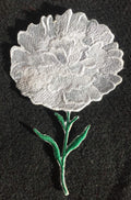 Bloom Carnation (3.8" x 6") embroidered iron-on patch