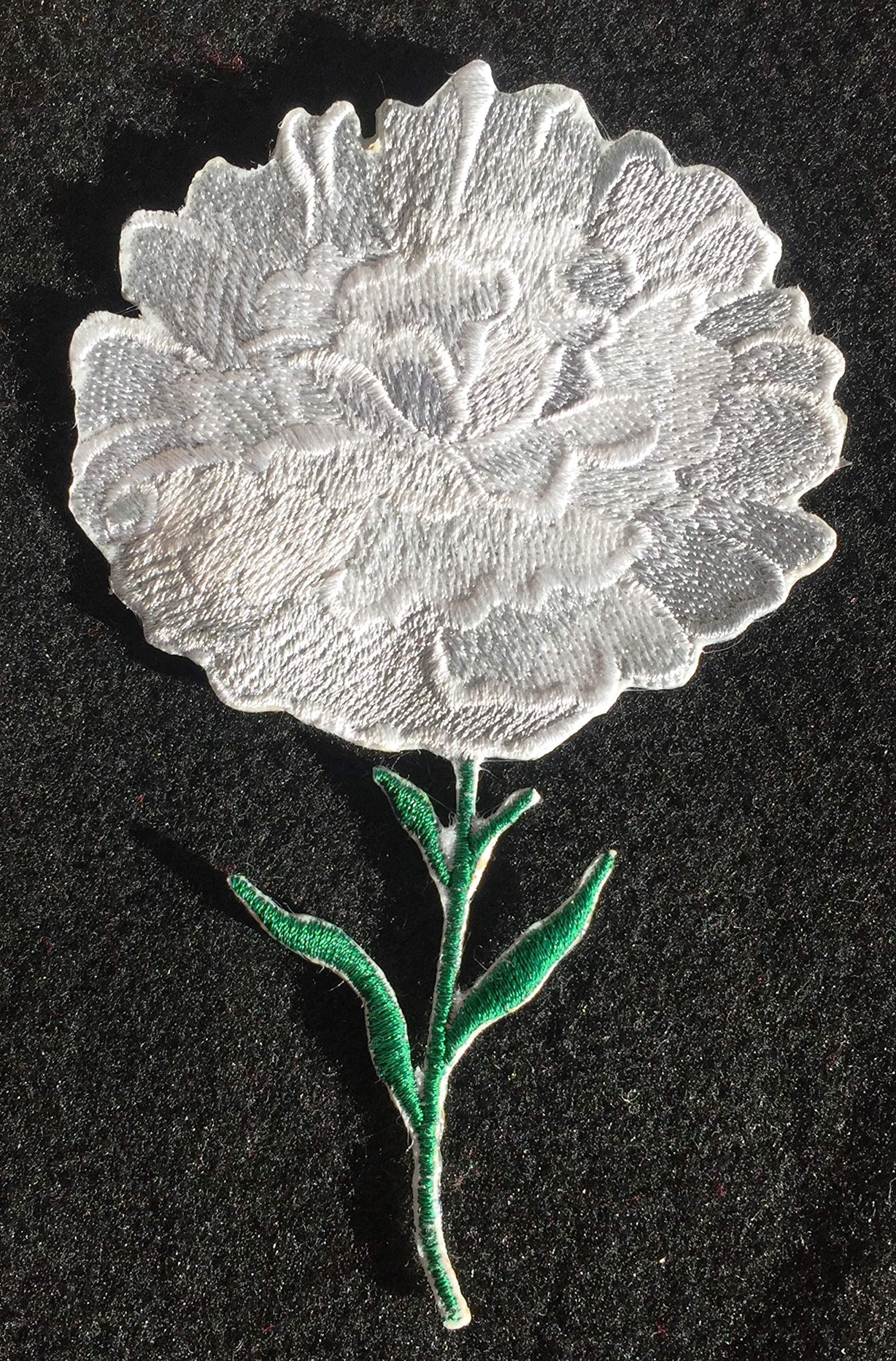 Custom and Unique (Bloom Carnation) A Inspirational Blooms Flower Embroidered Iron on/Sew Patch (3.8" x 6") [Made in USA]