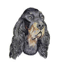Gordon Setter Dog Face (5.8" x 4.29") embroidered iron-on patch