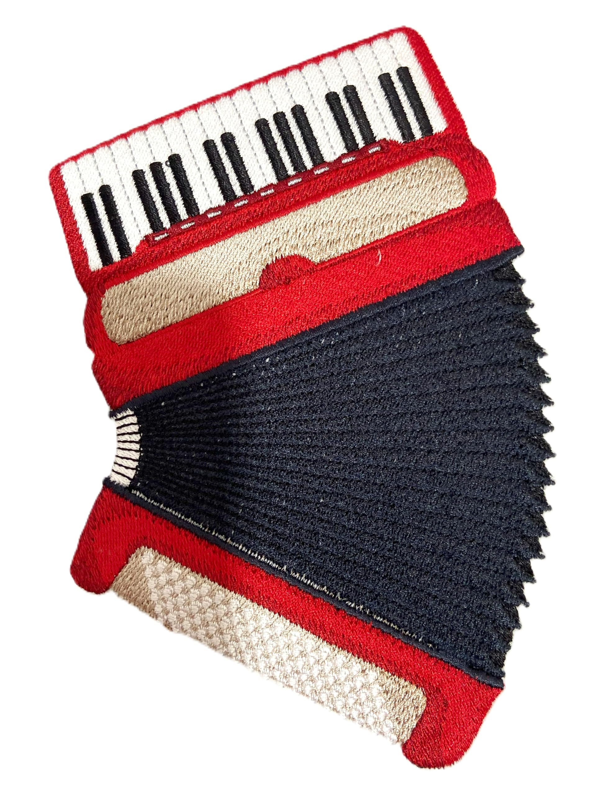 Parche bordado para planchar o coser de Beyondvision Custom Musical Instruments [Acordeón] [17,3 cm (ancho) x 11,4 cm (alto)]