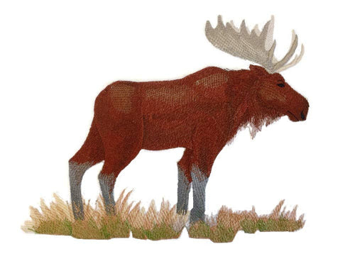 BeyondVision Nature Tejido en Hilos, Increíble Reino Animal [Alce] [Personalizado y Único] Parche Bordado para Planchar o Coser [9.4" x 8.2"] [Hecho en EE. UU.]