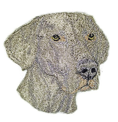 Amazing Dog Faces [Weimaraner Dog Face] Embroidery Iron On/Sew Patch (4" x 3.86")[Made in USA]