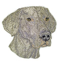 Weimaraner Dog Face (4" x 3.86") embroidered iron-on patch