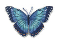 Blue Morpho Butterfly (4" x 2.5") embroidered iron-on patch