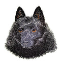 Schipperke Dog Face (3.83" x 4") embroidered iron-on patch