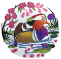 Nature Weaved in Threads, Birds Kingdom [Mandarin Duck Scene] [] / (6.06" x 5.9") [] embroidered iron-on patch
