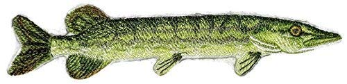 Nature's Bounty Beautiful Custom Fish Portraits [ Northern Pike Fish ] Embroidered Iron On/Sew Patch (6.86" x 2") Made in USA]