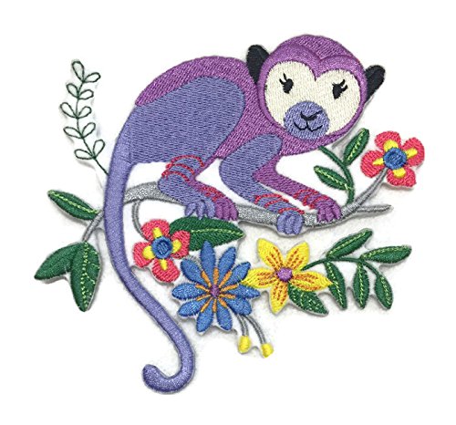 Nature Weaved in Threads, Amazing Animal Kingdom [Maurice The Monkey] [Custom and Unique] Embroidered Iron on/Sew Patch [5" x "4.89"] [Made in USA]