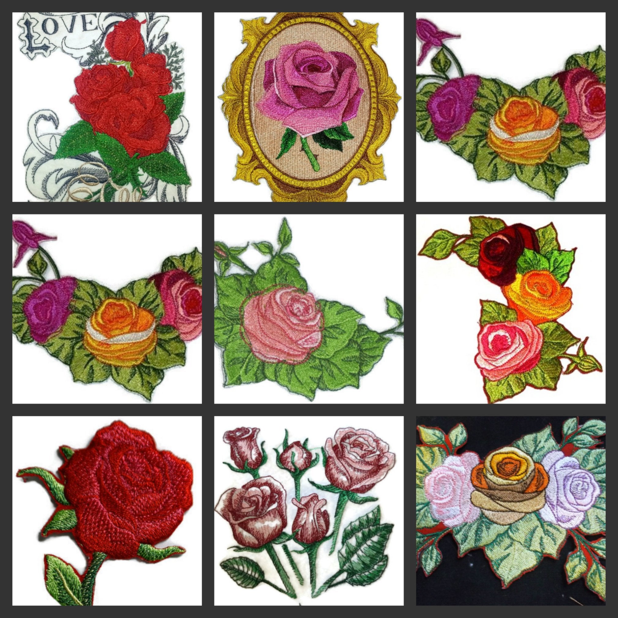 Parche bordado para planchar o coser "Rosa Romántica Personalizada" [Cameo "Una Rosa es una Rosa"] [19 x 15 cm] [Hecho en EE. UU.]