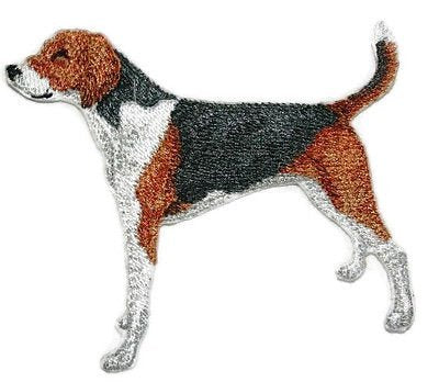 Amazing Custom Dog Portraits [American Foxhound] Embroidery IronOn/Sew Patch (4.5" x 4.5")[Made in USA]