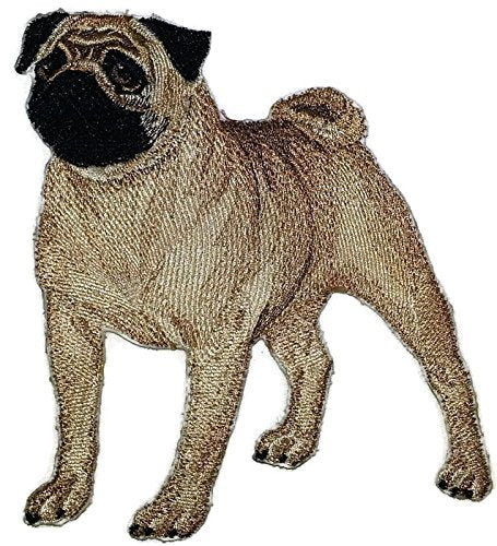 Amazing Custom Dog Portraits [Pug ] Embroidered Iron On/Sew Patch (6" x 5.5")[Made in USA]