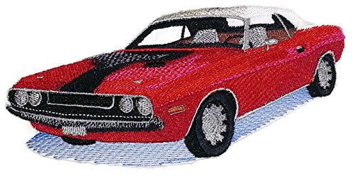 Colección de Autos Clásicos [Dodge Challenger] [Historia del Automóvil Americano Bordada] Parche Bordado para Planchar o Coser [6.52" x 3"] Hecho en EE. UU.