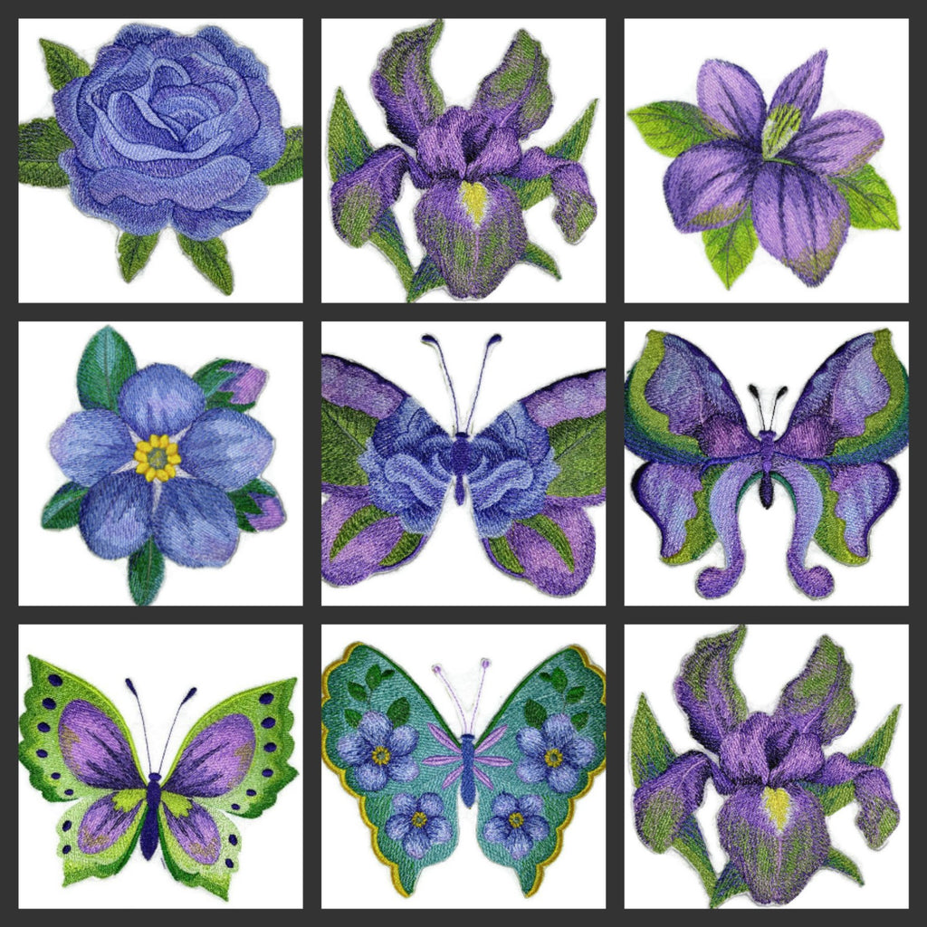 BeyondVision Custom and Unique Water Color Blooms and Butterflies [Watercolor Lenten Rose] Embroidered Iron on/Sew Patch (6.43" x 4.82") [Made in USA]